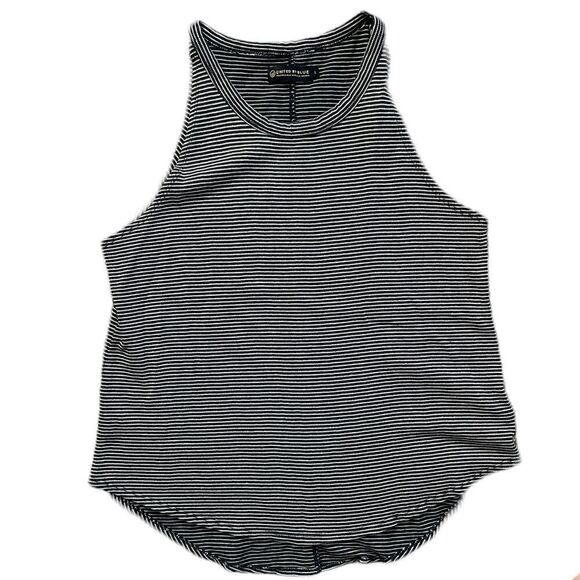 UNITED BY BLUE Blue and White Striped Tank Top Size Large - Picture 1 of 6